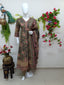Olive Green with floral patterns
