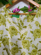 Ivory with Olive Green