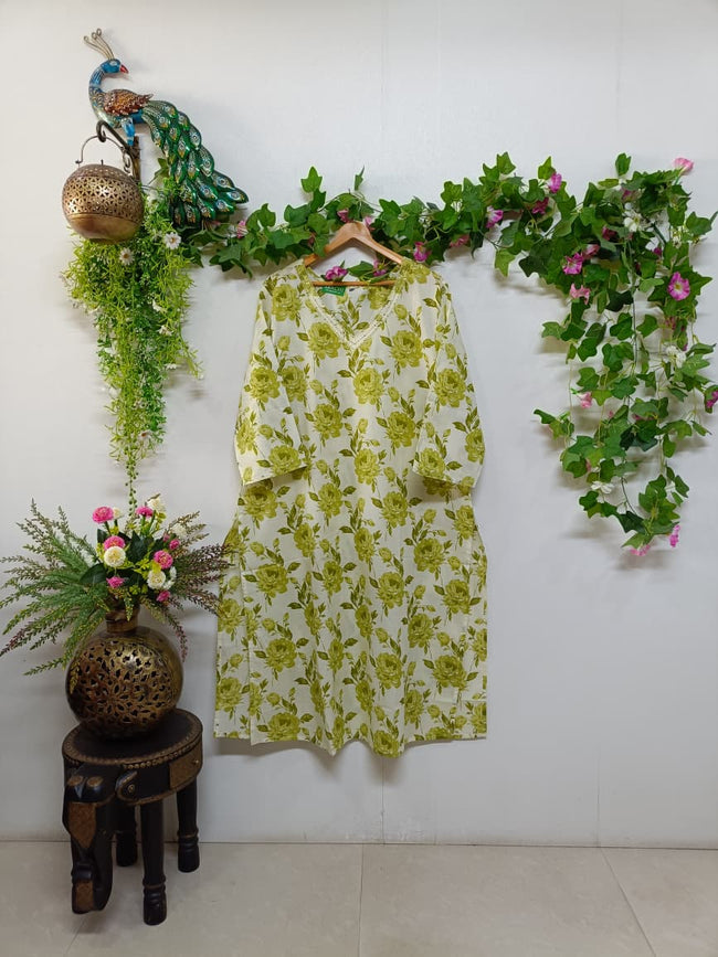 Ivory with Olive Green Hover Image