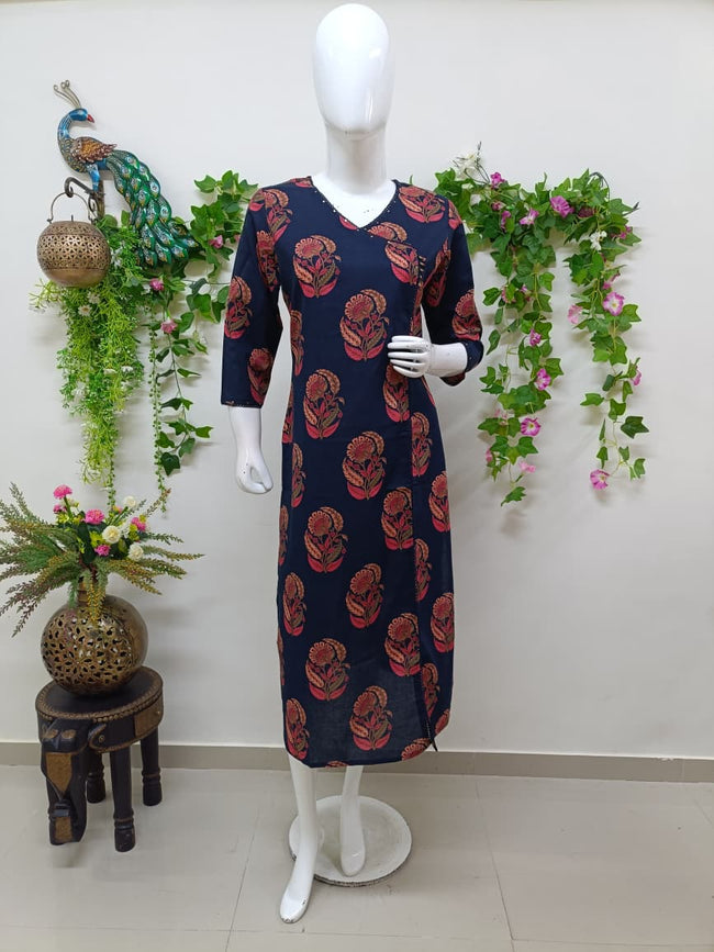 Dark blue Floral Hover Image