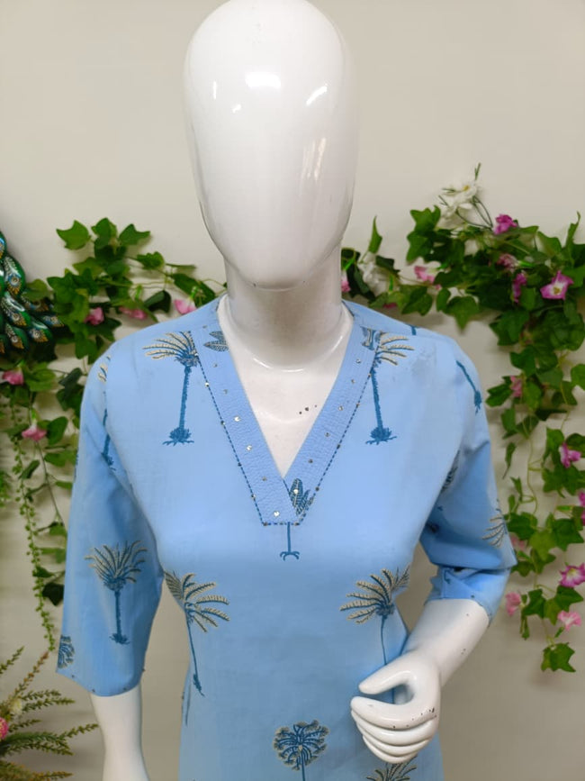 Sky blue Floral Main Image