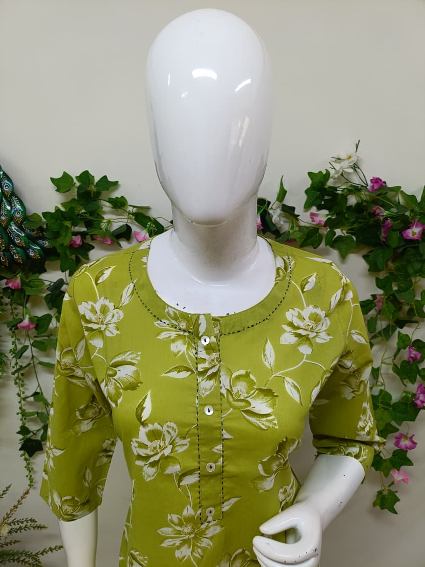 Olive Green Floral