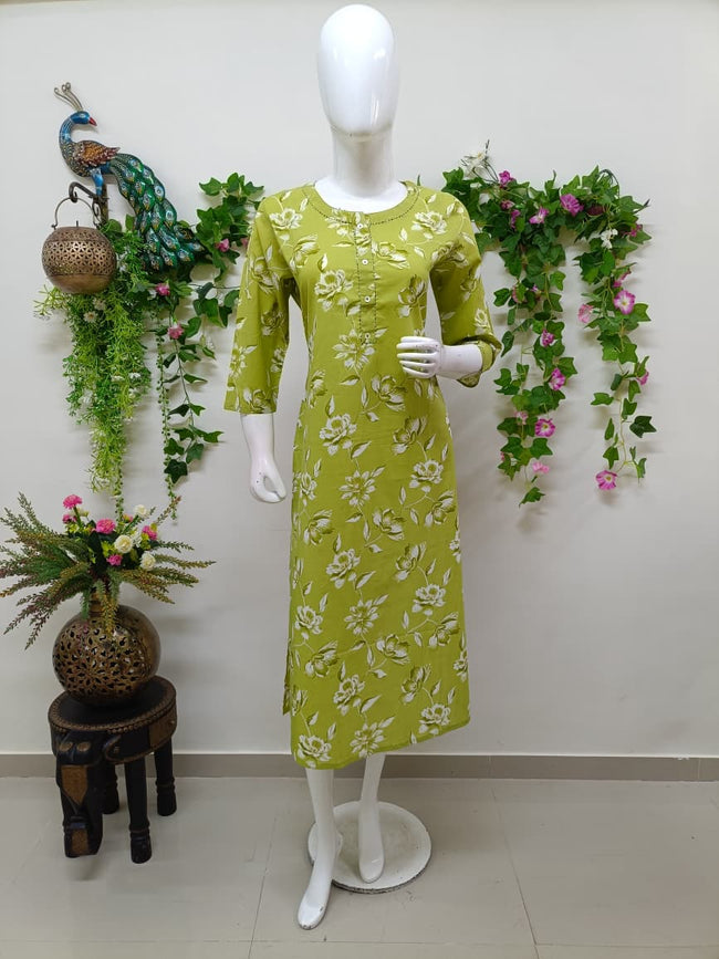 Olive Green Floral Hover Image