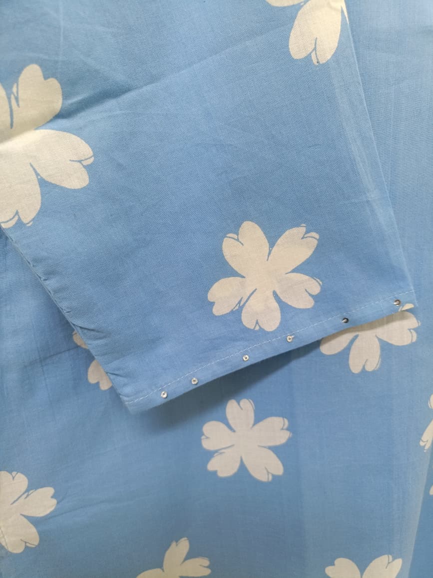 Blue With White Floral