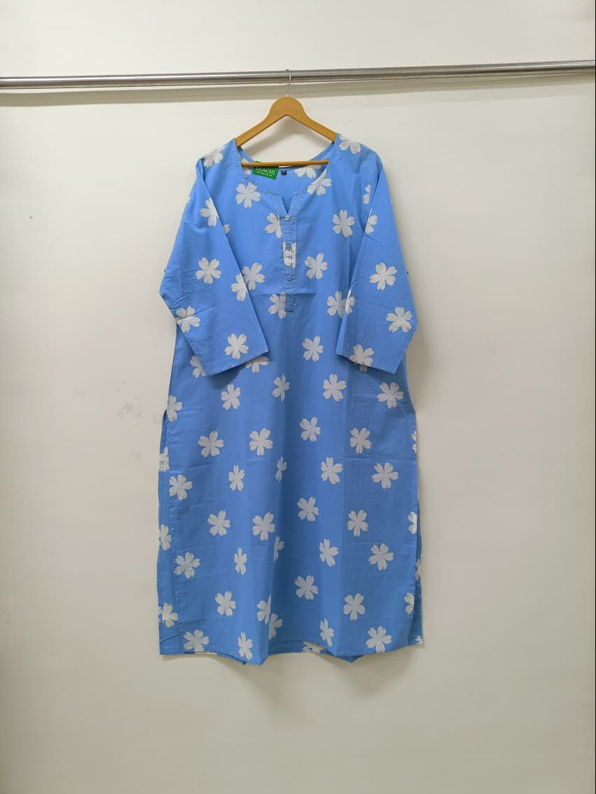 Blue With White Floral