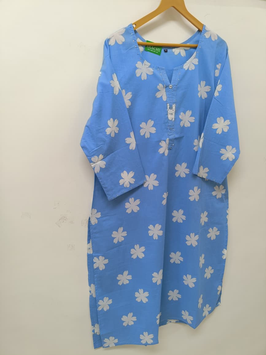 Blue With White Floral