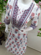 white with Rose pink Floral