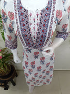 white with Rose pink Floral