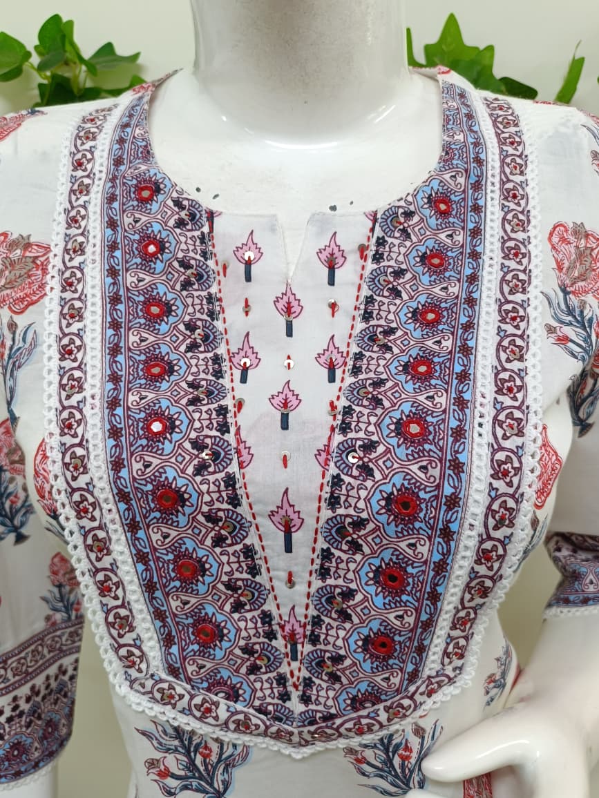 white with Rose pink Floral