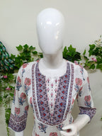 white with Rose pink Floral