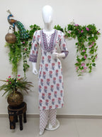 white with Rose pink Floral