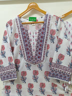 white with Rose pink Floral