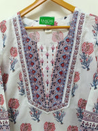 white with Rose pink Floral