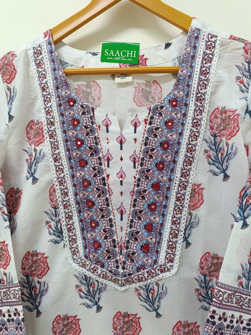 white with Rose pink Floral