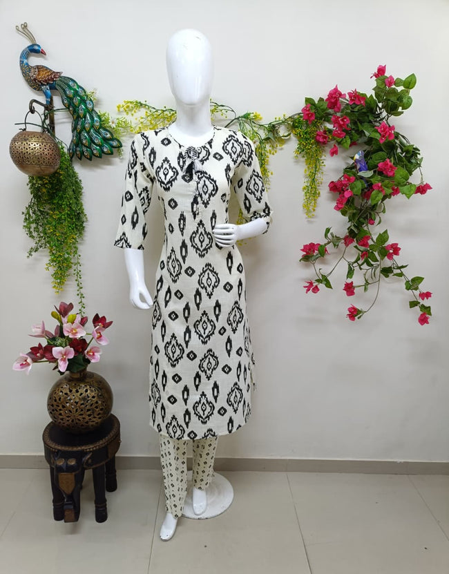 Off white with black patterns Main Image