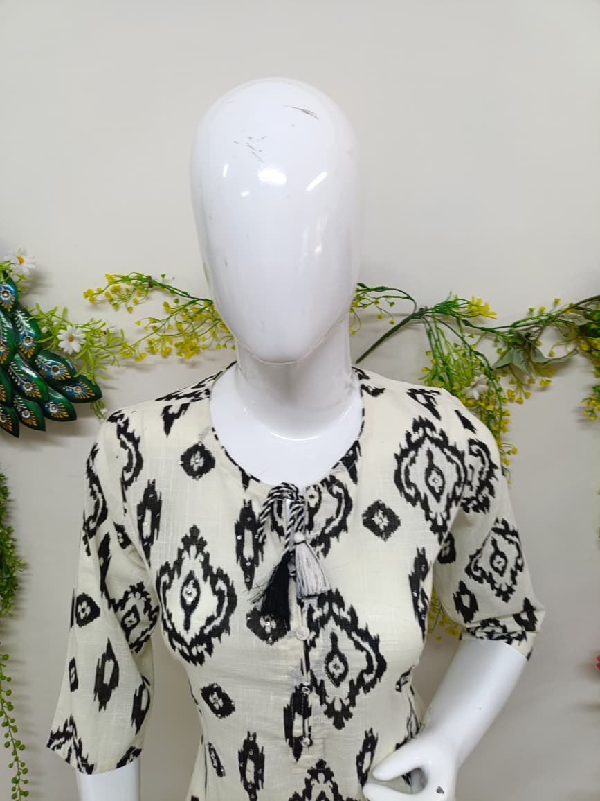 Off white with black patterns