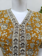 Mustard Yellow with floral
