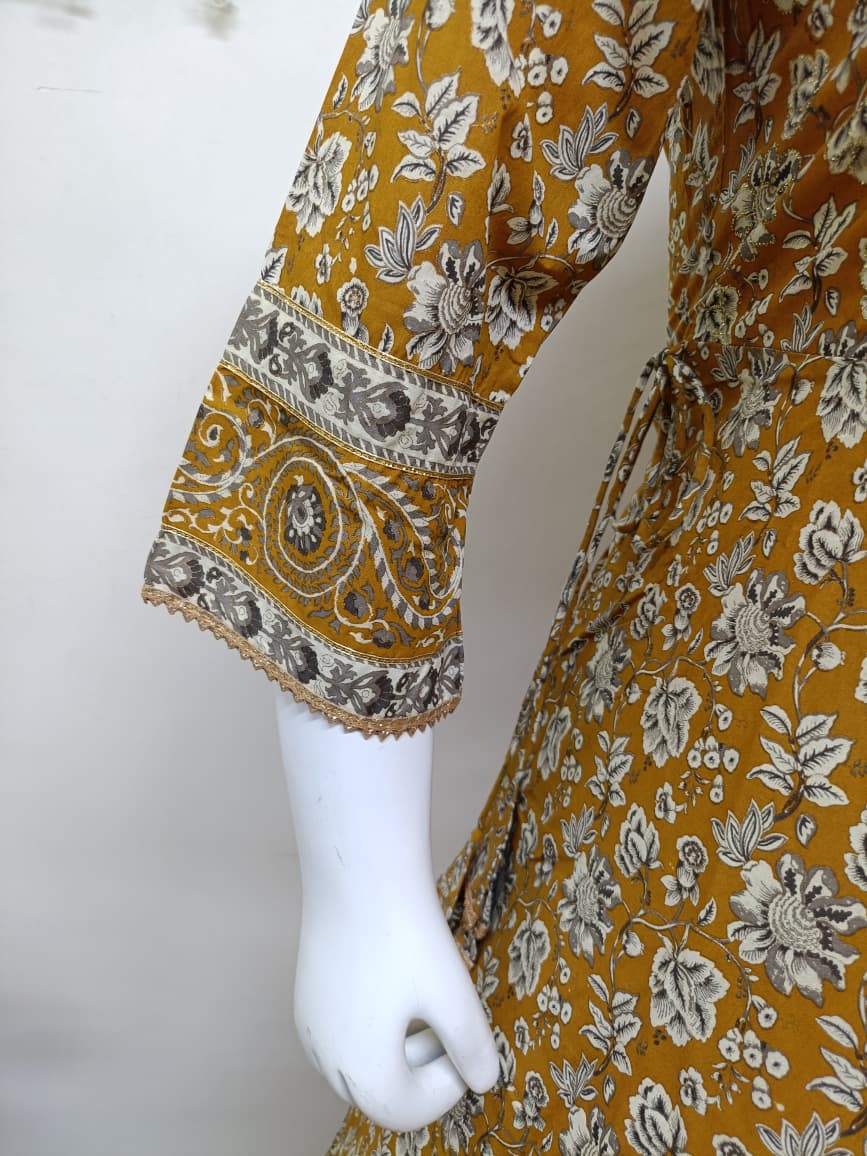 Mustard Yellow with floral