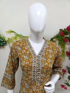 Mustard Yellow with floral