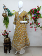 Mustard Yellow with floral