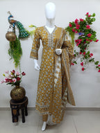 Mustard Yellow with floral