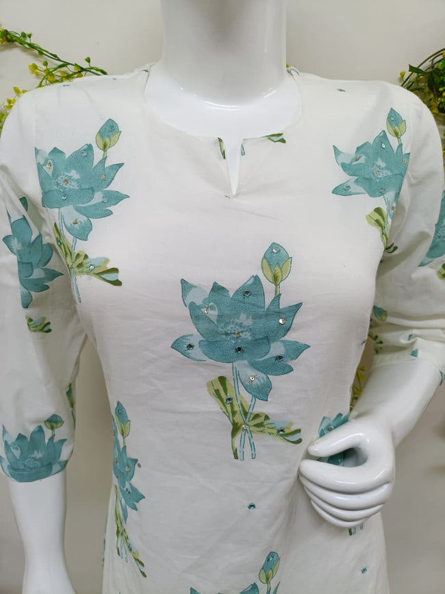 White with pastel sea green Main Image