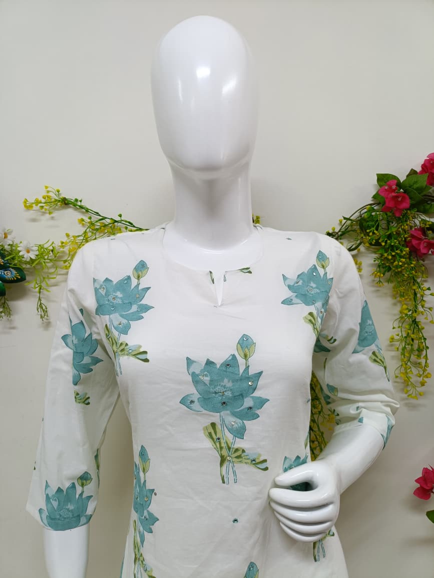 White with pastel sea green