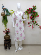 white with baby pink floral
