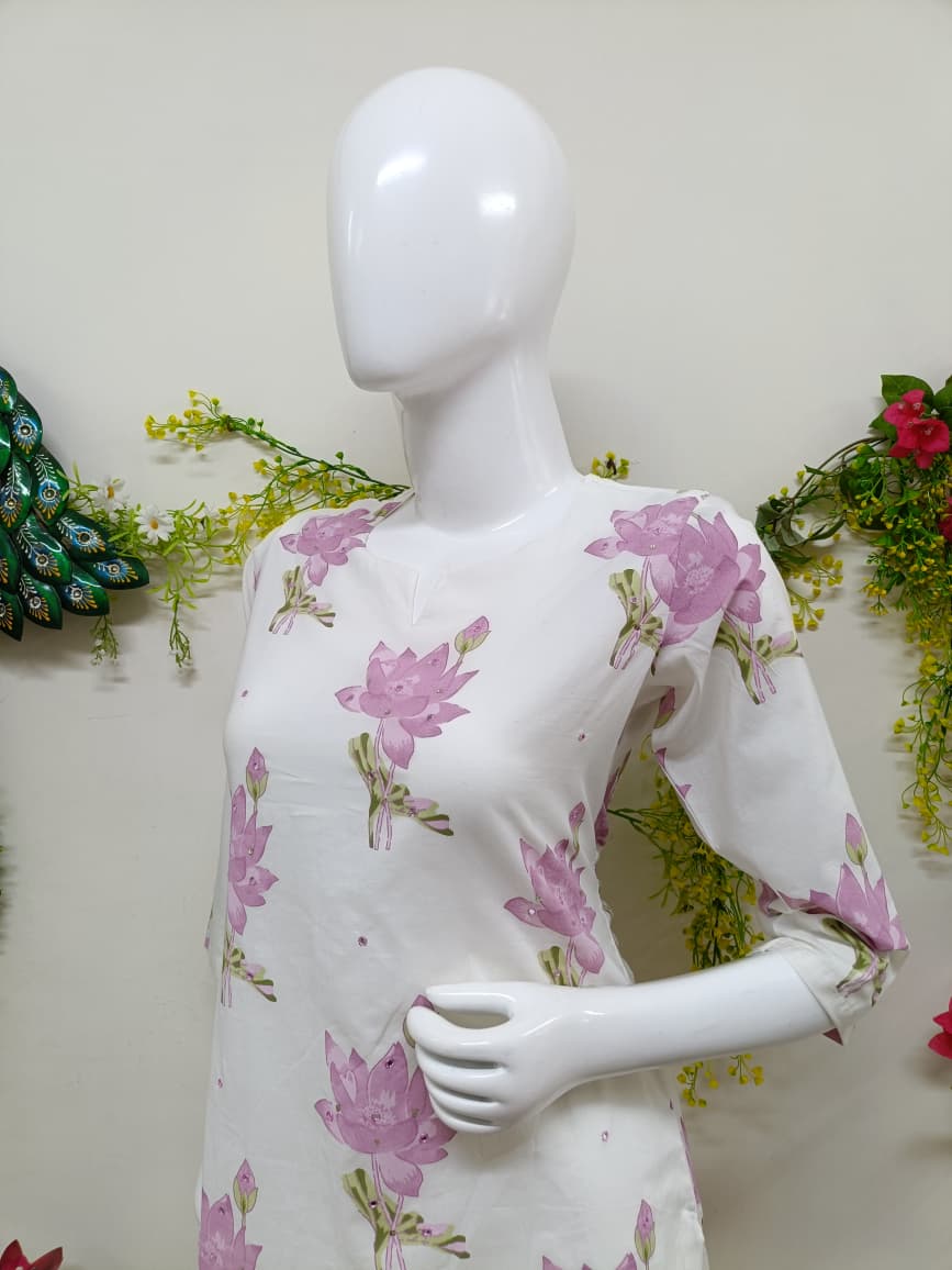white with baby pink floral
