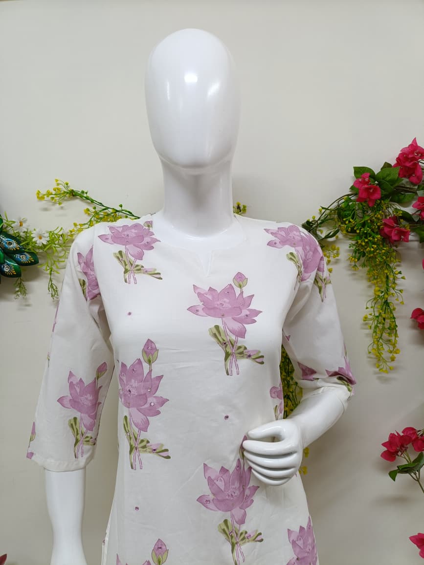 white with baby pink floral