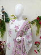 white with baby pink floral
