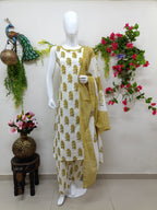 White with Mustard Floral