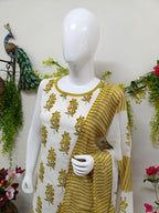 White with Mustard Floral