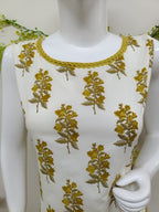White with Mustard Floral