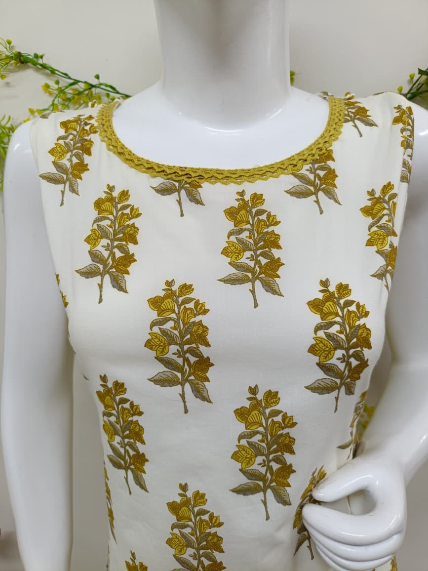 White with Mustard Floral