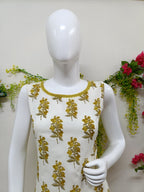 White with Mustard Floral