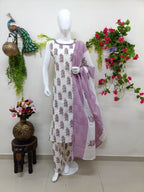 White with Lavender Floral