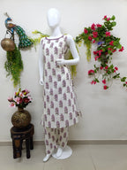 White with Lavender Floral