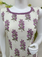 White with Lavender Floral