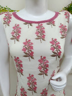 White with pink Floral