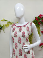 White with pink Floral