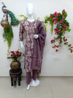 Dusty purple with floral