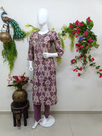 Dusty purple with floral