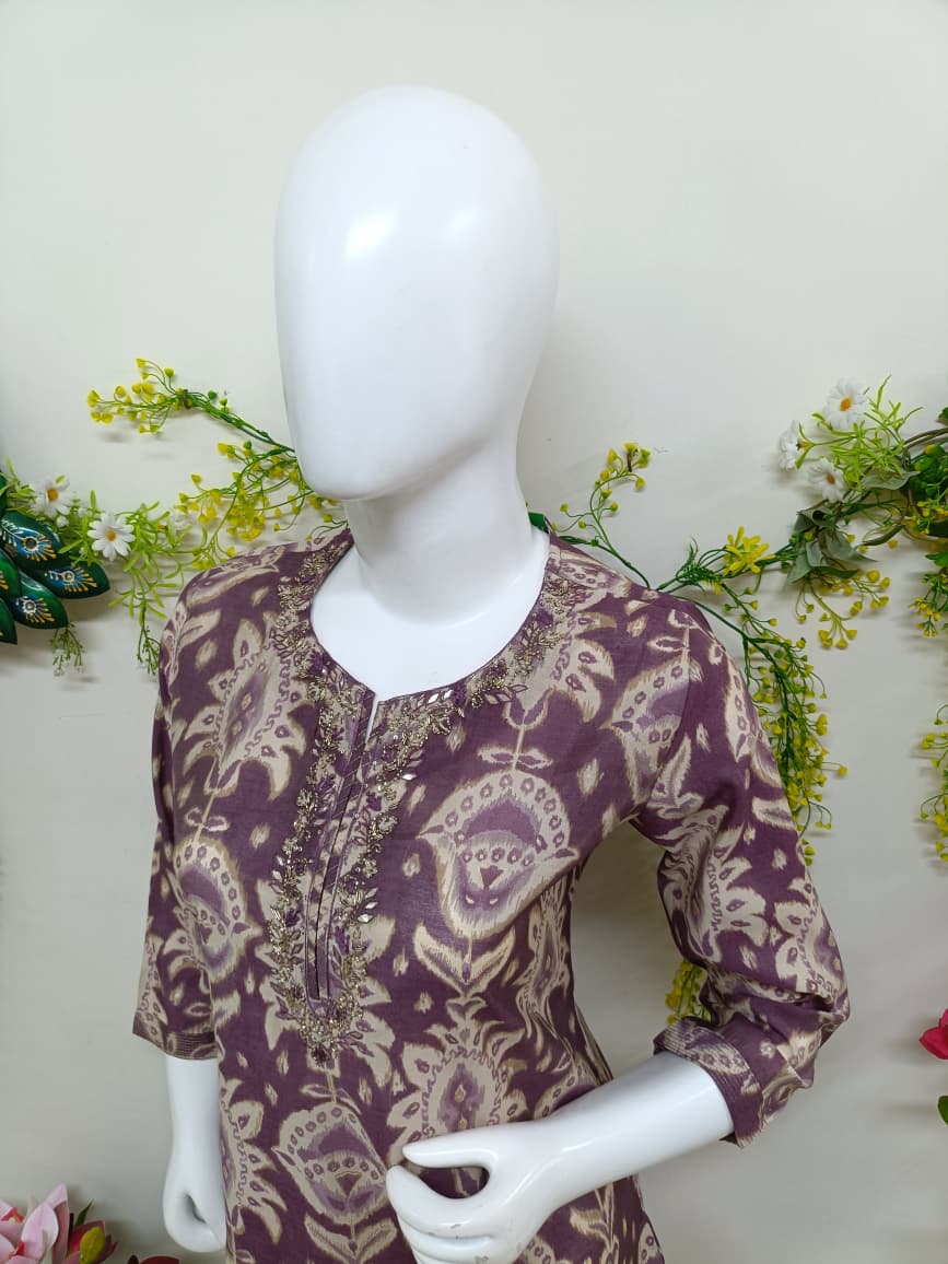 Dusty purple with floral
