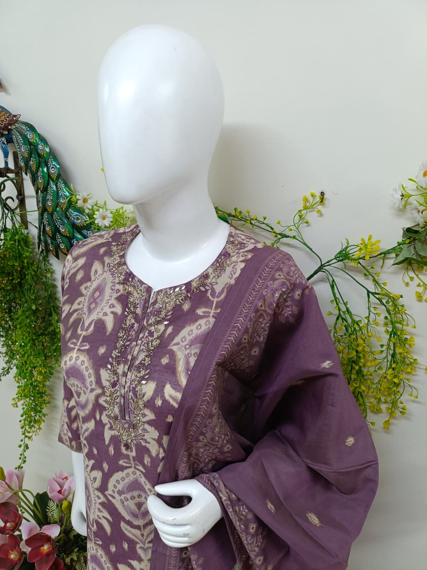Dusty purple with floral