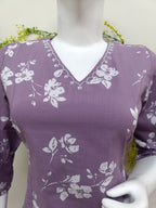 rich plum with white floral
