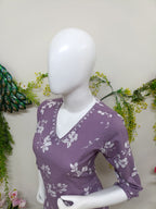 rich plum with white floral