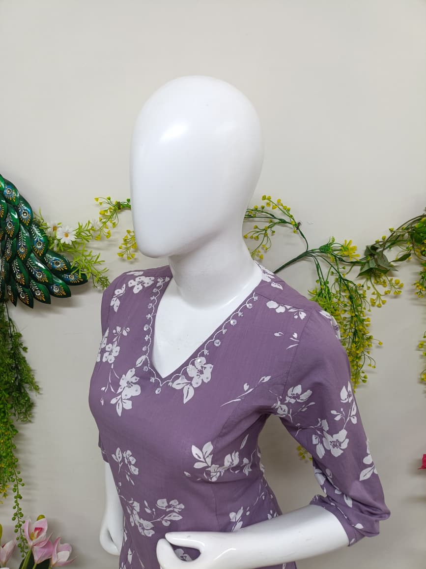 rich plum with white floral