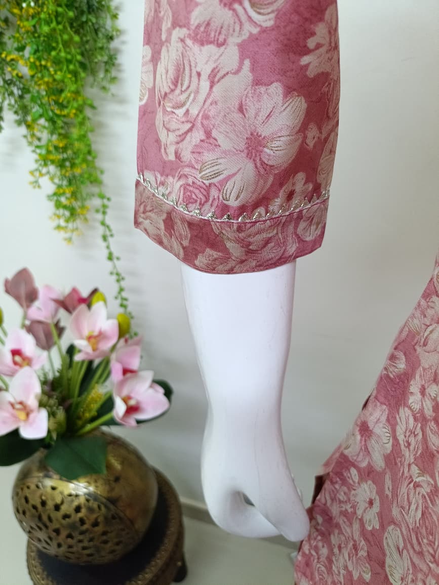Dusty pink with floral