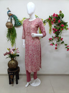 Dusty pink with floral